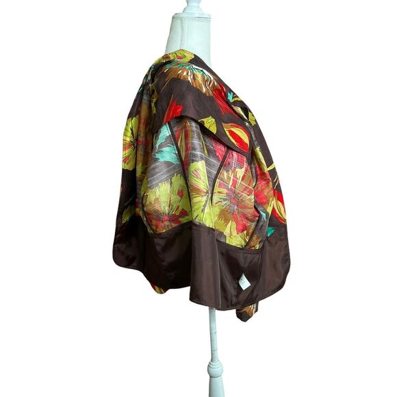Coldwater Creek Women silk Floral Print Artsy Jacket Blazer Coat Sz M - Picture 4 of 13